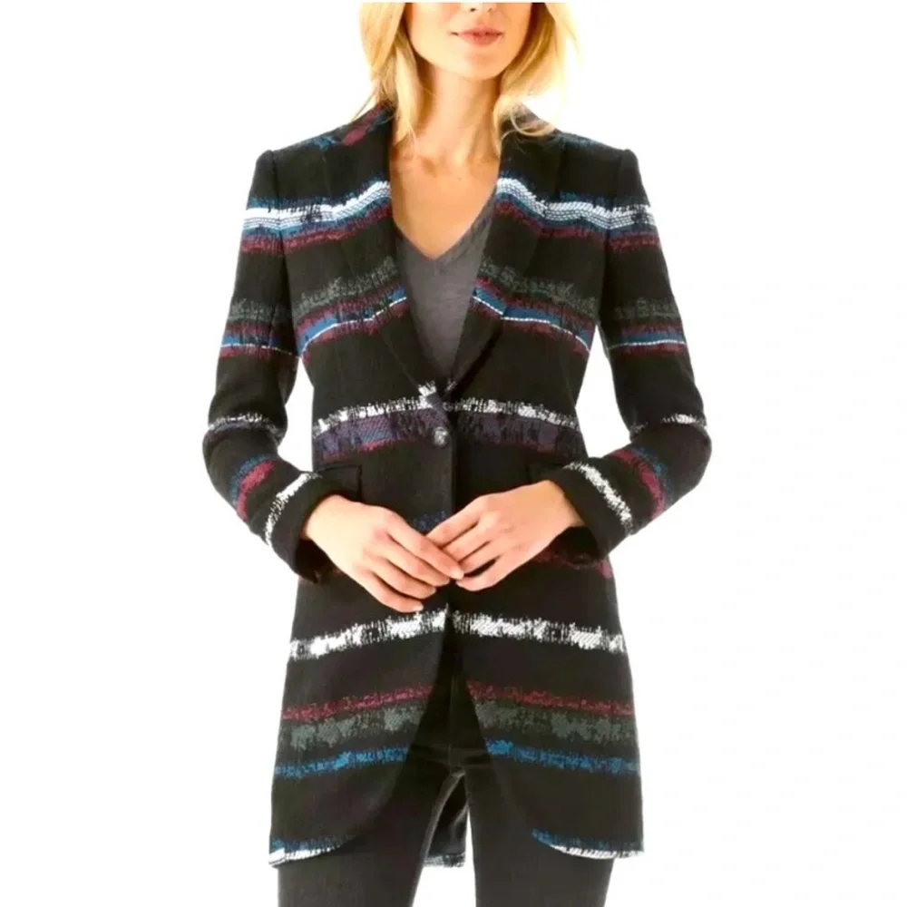 $650 - Rag & Bone Mohair Blend Striped Jacket Blazer - XS - Picture 1 of 9